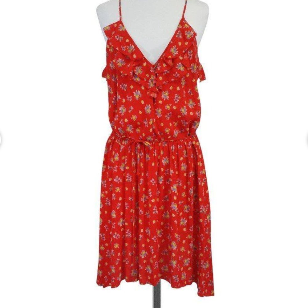 Rebecca Taylor Red Floral Dress Size S